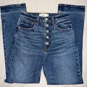 Abercrombie & Fitch ankle straight ultra High Rise Blue Jeans